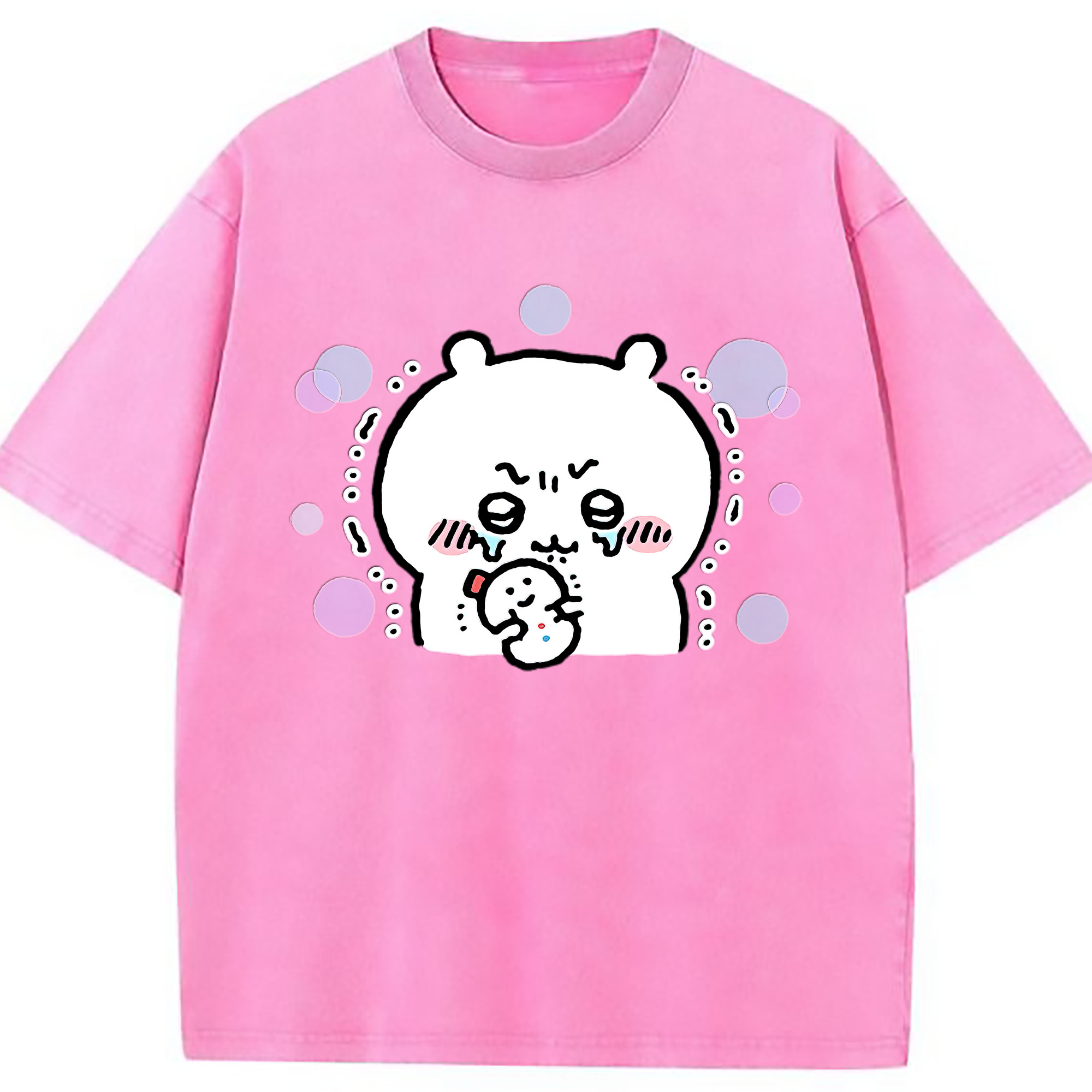 （画像用） ちいかわ ちいかわ Chii-kawa chiikawa 綿100% ヴィンテージ風 半袖Tシャツ（フロントプリント）